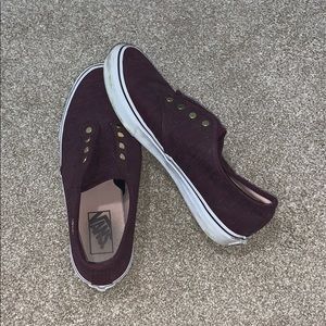 Maroon vans without laces